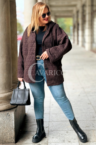 ANASTASSIA Damen-Steppjacke mit Kapuze – Übergröße
