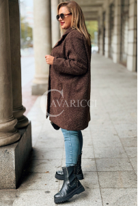 CASSANDRA Plus Size Mantel in Schokoladenbraun | Elegant