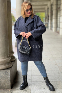 CASSANDRA Mantel Plus Size – Elegant & Weich in Marineblau