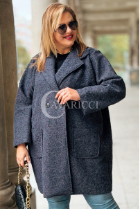 CASSANDRA Mantel Plus Size – Elegant & Weich in Marineblau