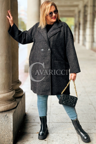 CASSANDRA Übergroßer Mantel – Eleganz & Komfort in Schwarz