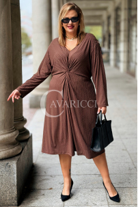 DAPHNE Übergrößen-Kleid mit Raffung – Elegant & Feminin