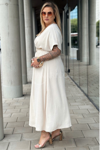AMANDA Kleid in Beige – Große Größen | Cavaricci.de