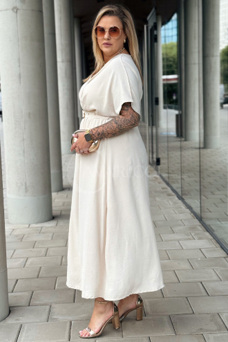 AMANDA Kleid in Beige – Große Größen | Cavaricci.de