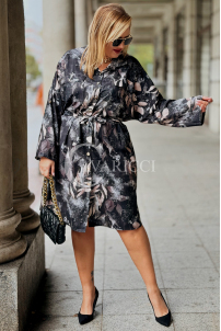 COSIMA Plus-Size-Kleid mit Taillenbindung in Schwarz