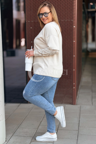 BENEDETTA Pullover in Beige – Große Größen | Cavaricci.de