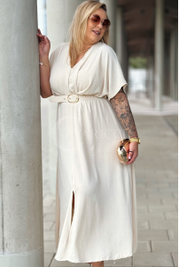 AMANDA Kleid in Beige – Große Größen | Cavaricci.de