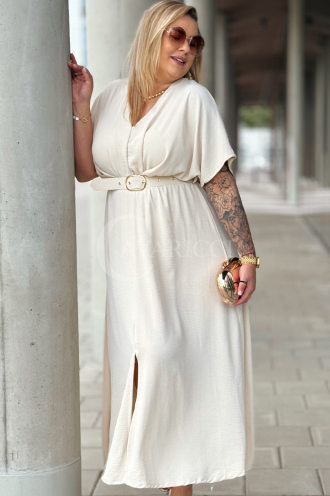 AMANDA Kleid in Beige – Große Größen | Cavaricci.de