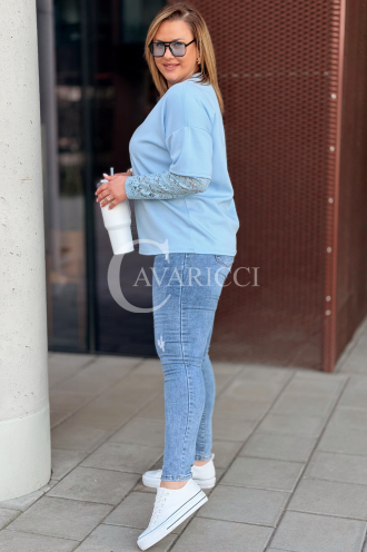BENEDETTA Pullover in Hellblau – Große Größen | Cavaricci.de