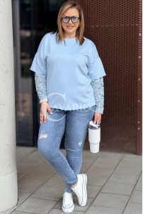 BENEDETTA Pullover in Hellblau – Große Größen | Cavaricci.de