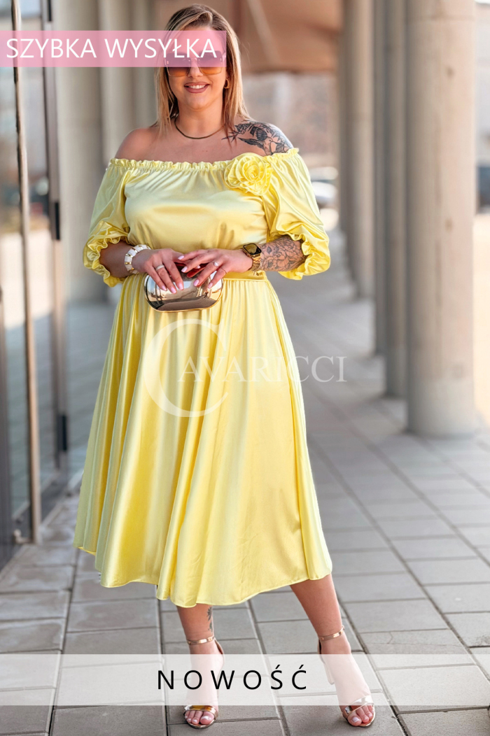 SENNA Kleid in Gelb – Große Größen | Cavaricci.de