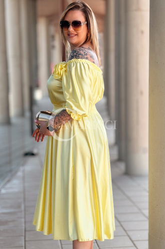 SENNA Kleid in Gelb – Große Größen | Cavaricci.de