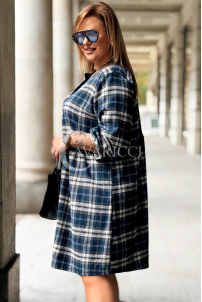 NOELE Kariertes Hemdkleid Plus Size mit langen Ärmeln