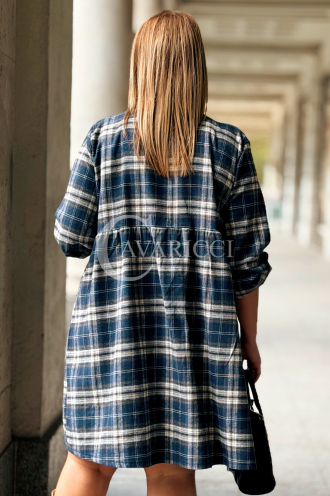 NOELE Kariertes Hemdkleid Plus Size mit langen Ärmeln