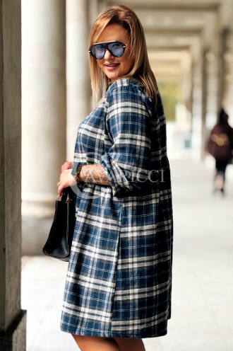 NOELE Kariertes Hemdkleid Plus Size mit langen Ärmeln