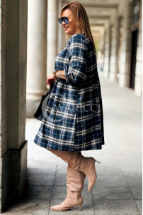 NOELE Kariertes Hemdkleid Plus Size mit langen Ärmeln