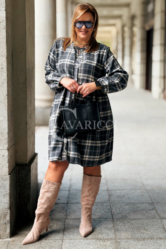 NOELE Kariertes Hemdkleid Plus Size – Elegant & Bequem