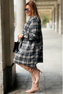 NOELE Kariertes Hemdkleid Plus Size – Elegant & Bequem