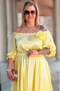 SENNA Kleid in Gelb – Große Größen | Cavaricci.de