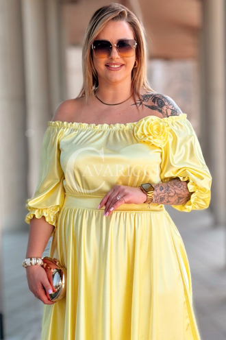 SENNA Kleid in Gelb – Große Größen | Cavaricci.de