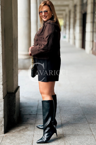 PENELOPE Damen Lederjacke Plus Size im Militärstil