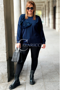 ADELAIDE Sweatshirt in großen Größen mit Paillettenschleife