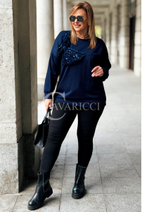 ADELAIDE Sweatshirt in großen Größen mit Paillettenschleife