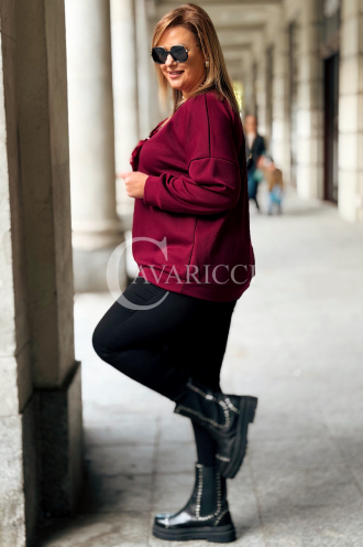 ADELAIDE Damen-Sweatshirt Plus Size mit Pailletten-Schleife