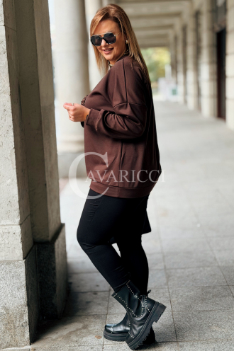ADELAIDE Sweatshirt mit Pailletten-Schleife in großen Größen