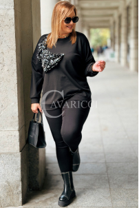 ADELAIDE Sweatshirt Große Größen mit Pailletten-Schleife