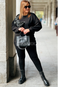 ADELAIDE Sweatshirt Große Größen mit Pailletten-Schleife