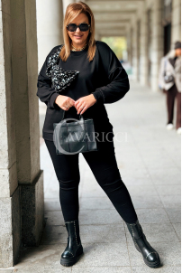 ADELAIDE Sweatshirt Große Größen mit Pailletten-Schleife