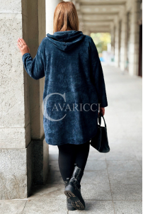 AMALIA Damen Sweatjacke Große Größen Lang mit Kapuze