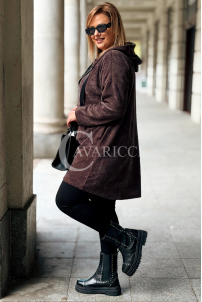 AMALIA Damen Hoodie Plus Size Lang mit Reißverschluss & Kapuze