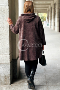 AMALIA Damen Hoodie Plus Size Lang mit Reißverschluss & Kapuze