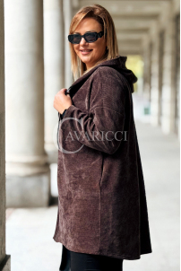 AMALIA Damen Hoodie Plus Size Lang mit Reißverschluss & Kapuze