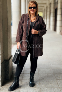 AMALIA Damen Hoodie Plus Size Lang mit Reißverschluss & Kapuze