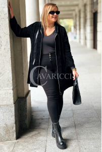 AMALIA Damen Kapuzen-Sweatjacke Plus Size mit Reißverschluss