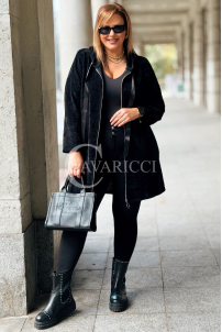 AMALIA Damen Kapuzen-Sweatjacke Plus Size mit Reißverschluss