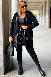 AMALIA Damen Kapuzen-Sweatjacke Plus Size mit Reißverschluss