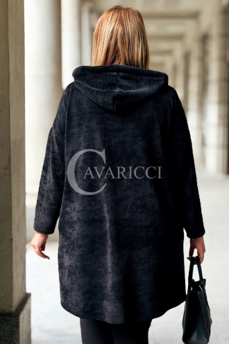 AMALIA Damen Kapuzen-Sweatjacke Plus Size mit Reißverschluss