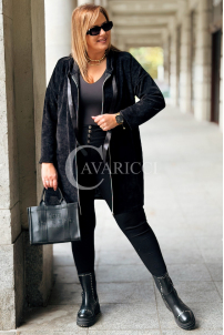 AMALIA Damen Kapuzen-Sweatjacke Plus Size mit Reißverschluss