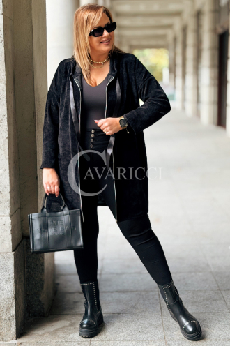 AMALIA Damen Kapuzen-Sweatjacke Plus Size mit Reißverschluss