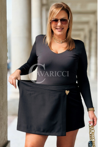 PALOMA Eleganter Damen Skort in Übergröße – Schwarz