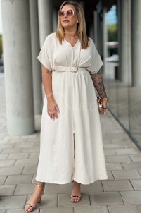 AMANDA Kleid in Beige – Große Größen | Cavaricci.de