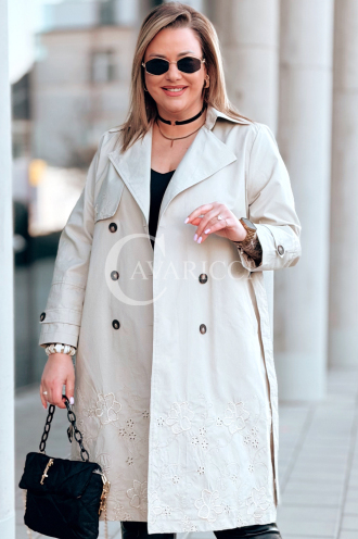 PIERINA Kleid in Beige – Große Größen | Cavaricci.de