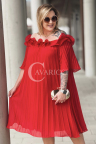 DIORKA - Premium bezauberndes Kleid mit Rüschen in Rot