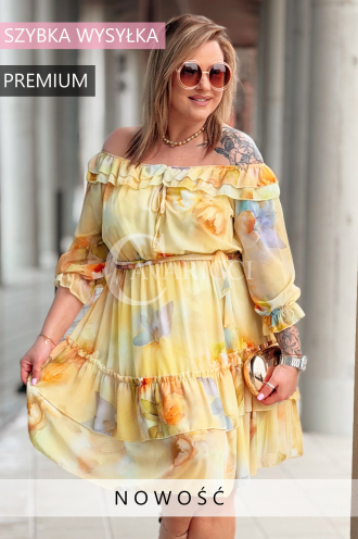 ELISABETH Kleid in Gelb – Große Größen | Cavaricci.de