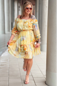 ELISABETH Kleid in Gelb – Große Größen | Cavaricci.de