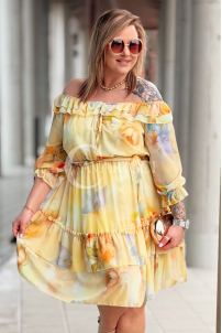 ELISABETH Kleid in Gelb – Große Größen | Cavaricci.de